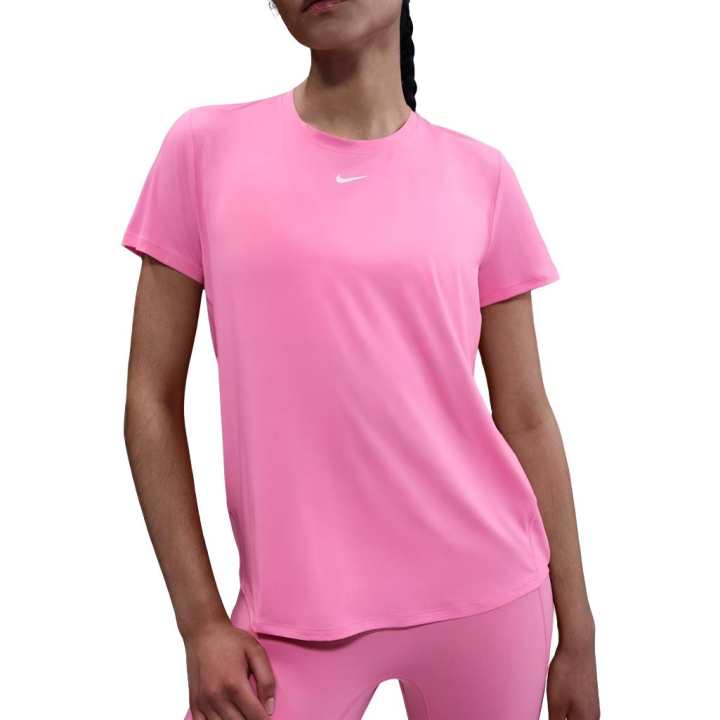 Nike Nike Dri Fit T Shirts Women's Naughty Pink/White Crew Neck Moderate