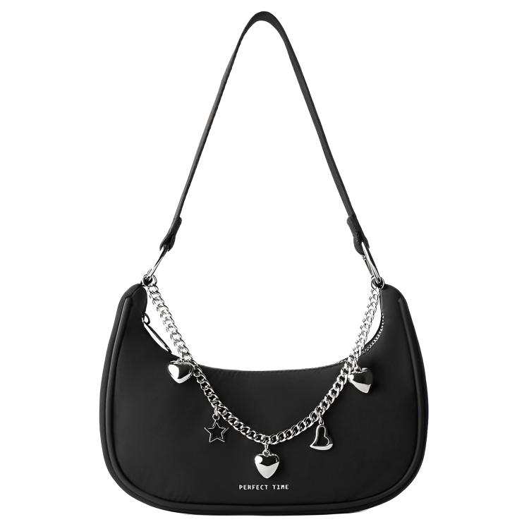 ZARA Nylon Shoulder Bag Women's Black