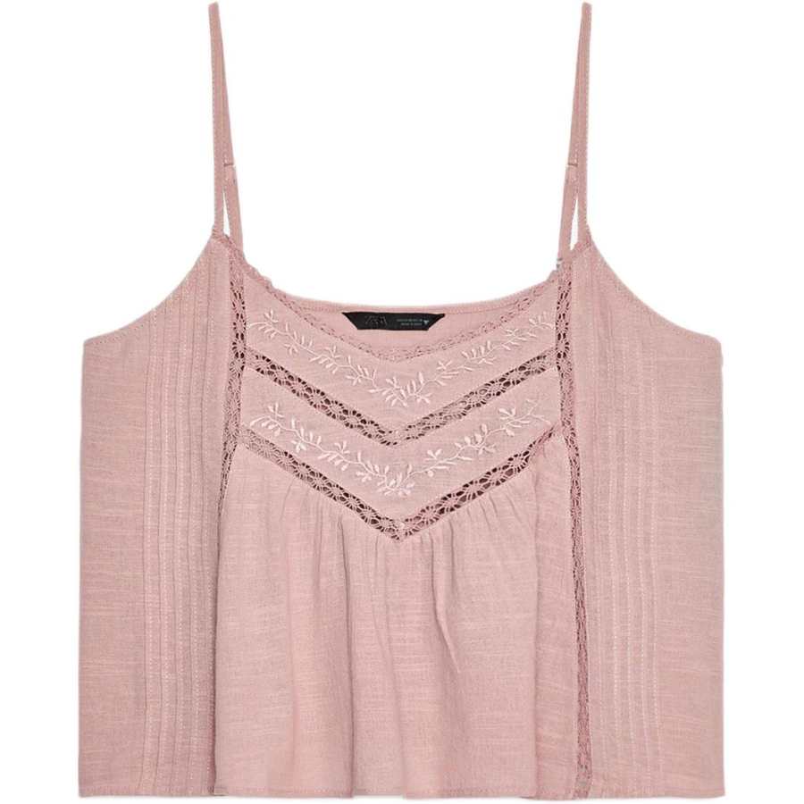 ZARA Camisoles Women's Light Peach Red Moderate Other