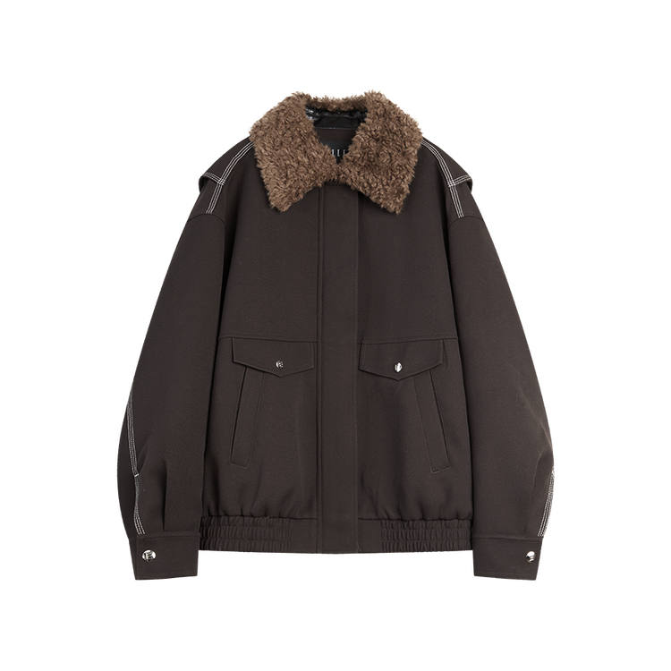 ELLE Jackets Women's Coffee Lapel Moderate Other