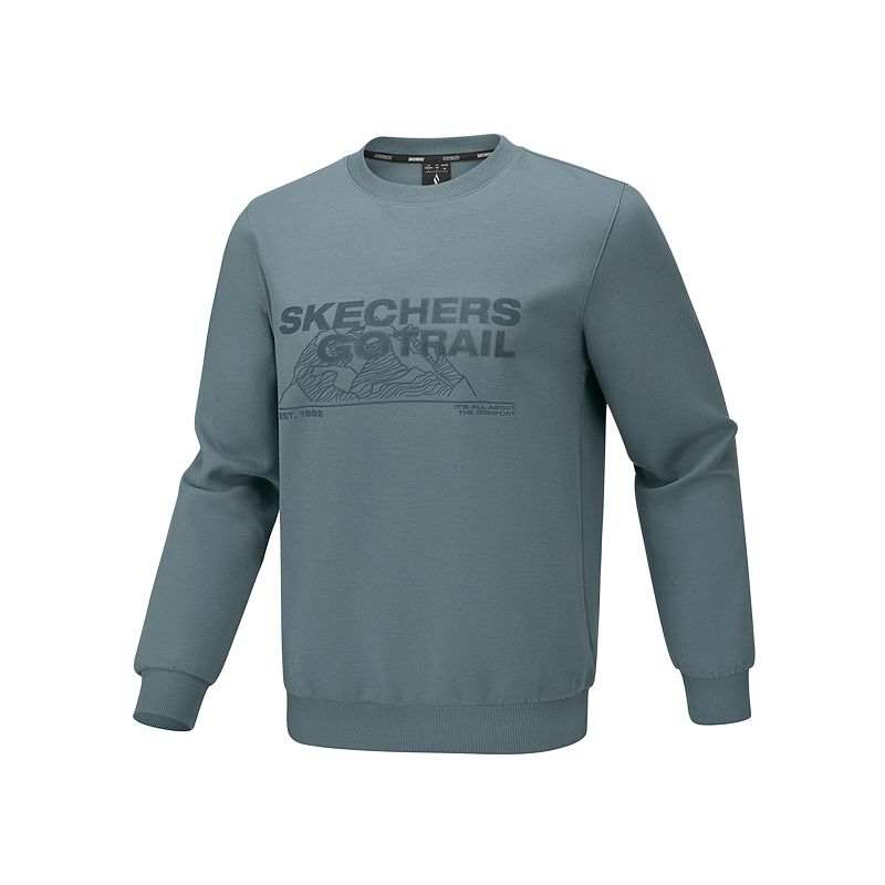 Skechers Sweatshirts Men's Dark Gray 00VB Crew Neck Moderate