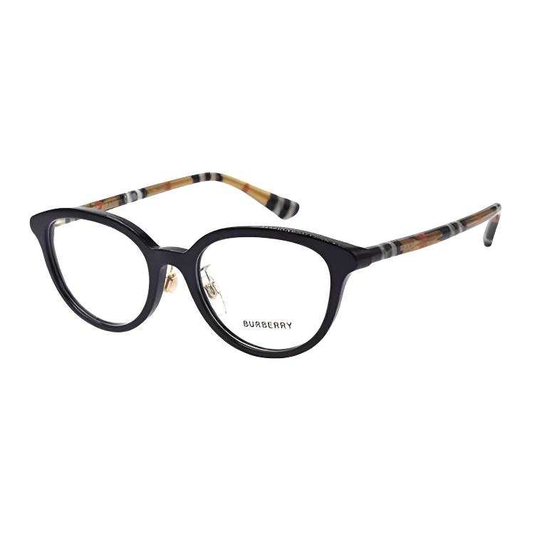 Burberry Plate Cat Eye Prescription Glasses Women's Black