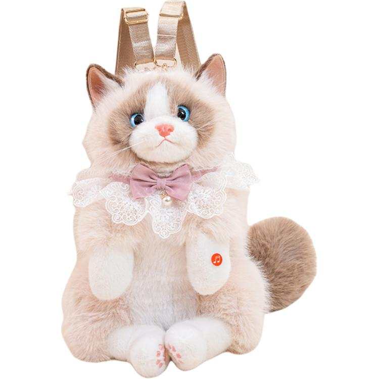 JBBCN JBBCN Cute Ragdoll Cat Backpack Dolls Plush Doll 45cm Height