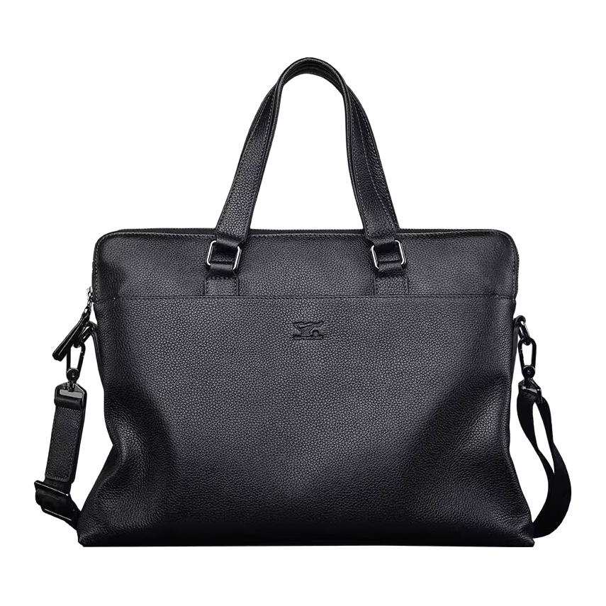 SEPTWOLVES SEPTWOLVES Cow Leather Briefcase Men's Black