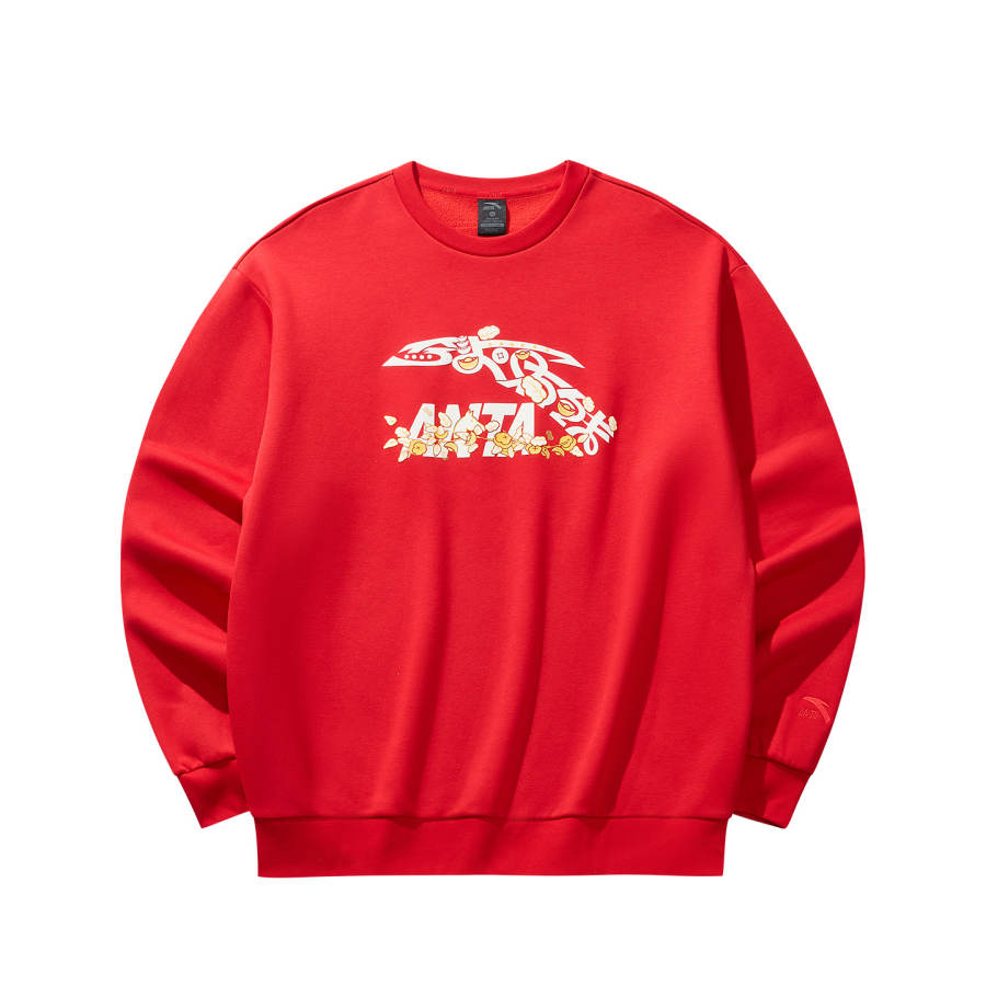 ANTA Sweatshirts Men's Rich Red 1 Crew Neck Moderate