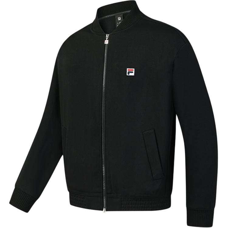 FILA Tennis Knitwear Unisex Jet Black Stand Collar Moderate
