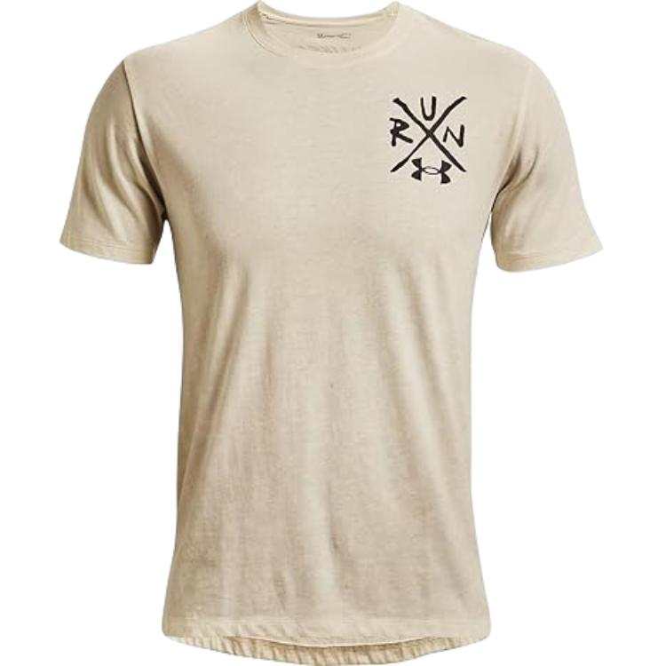 Under Armour T Shirts Men's Beige Crew Neck