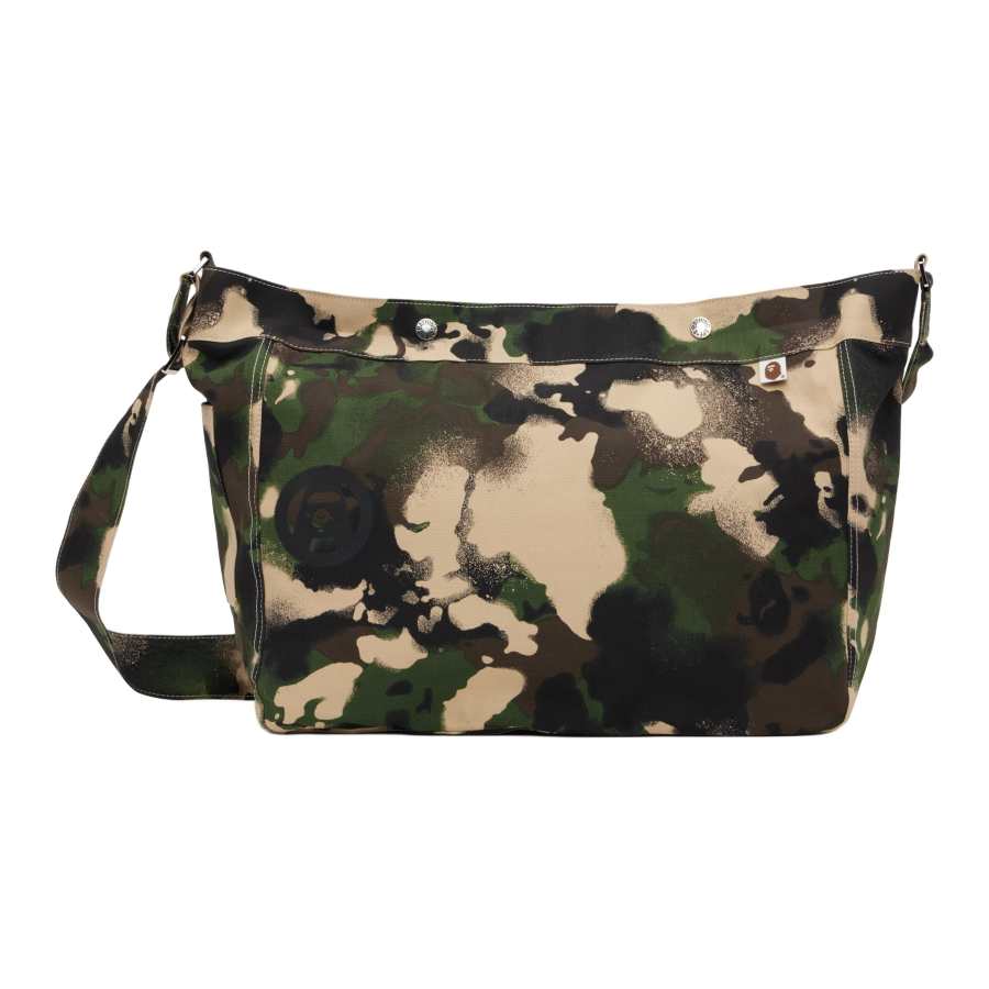 A BATHING APE Cotton Crossbody Bags Unisex Green/Multicolor