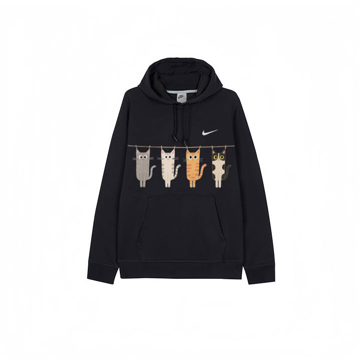 Nike Nike Sweatshirts Men's Black Hooded Moderate