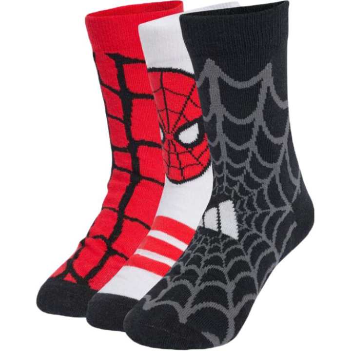 Adidas Adidas x MANWEI,LIANMINGKUAN Marvel Spider Man Collaboration Socks 3 Pack Children Aged 3 7 Years Old