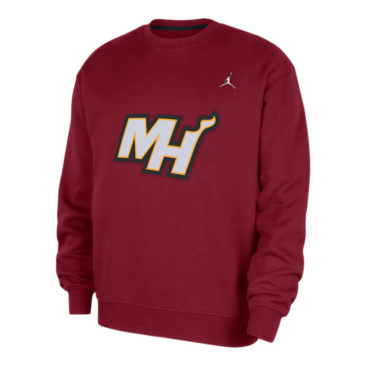 Jordan Jordan Miami Heat Statement Essentials Men's Jordan Nba Fleece Crew-Neck Sweatshirt