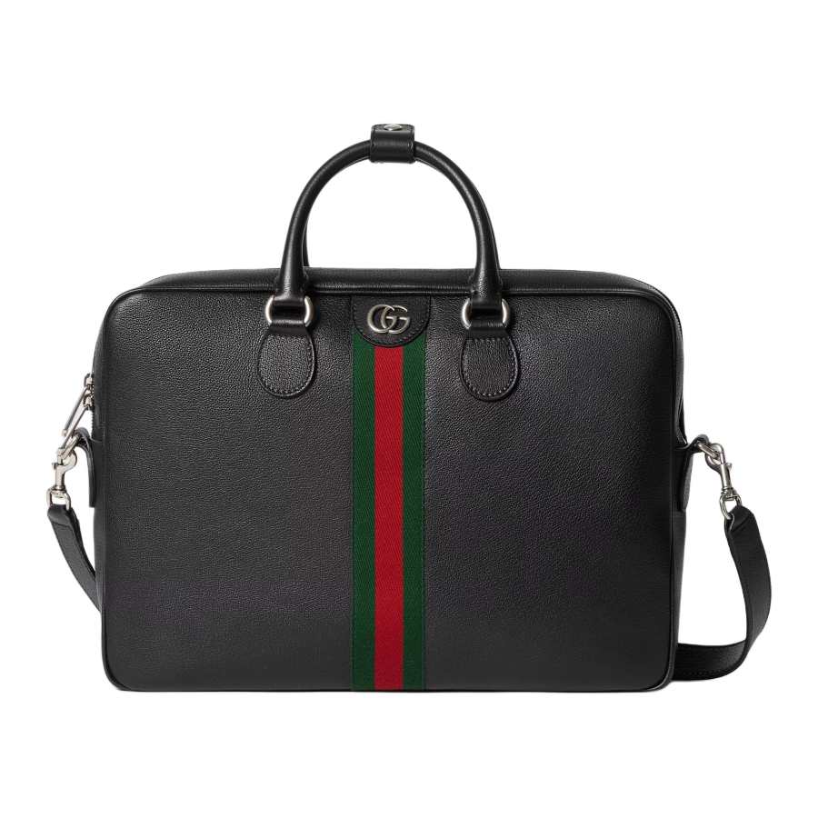 GUCCI Ophidia Leather Briefcase Large Men's Black