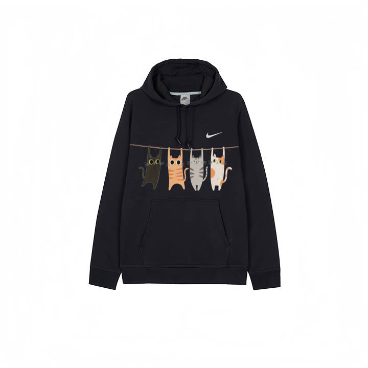 Nike Nike Sweatshirts Men's Black Hooded Thickened