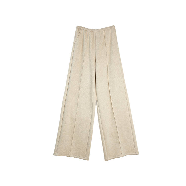 ELLE Casual Pants Women's Camel Thickened Straight Fit Pants