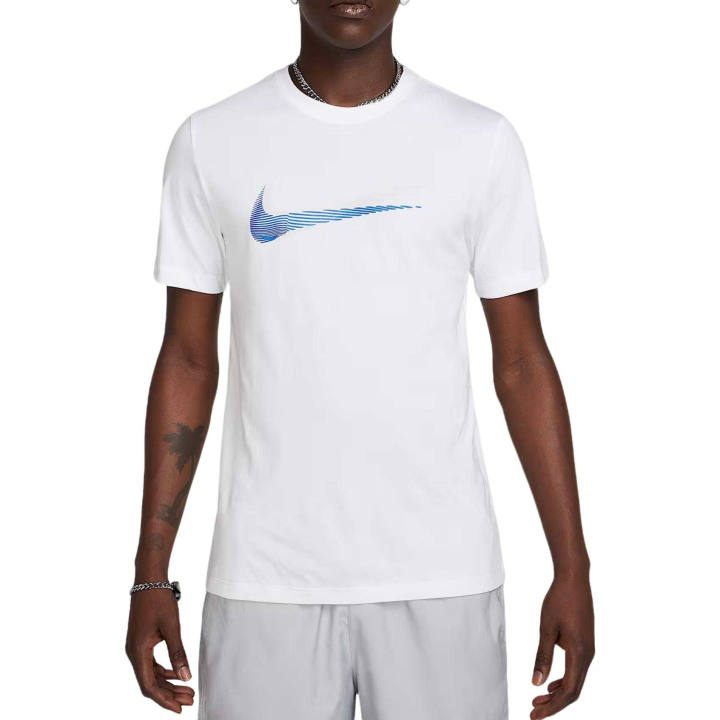 Nike Nike Sportswear T Shirts Men's White Crew Neck Moderate Straight Fit