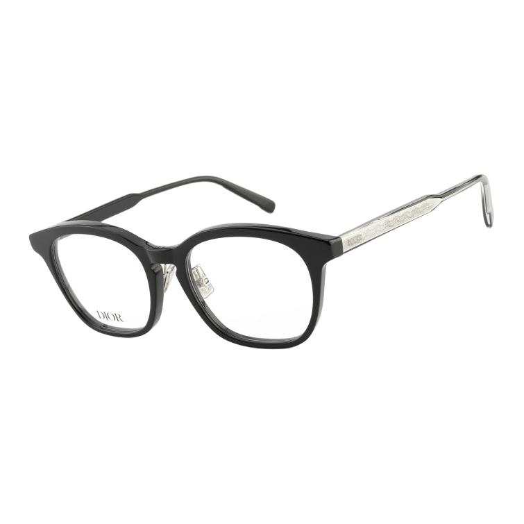 DIOR DIOR Plate Oval Prescription Glasses Unisex Black