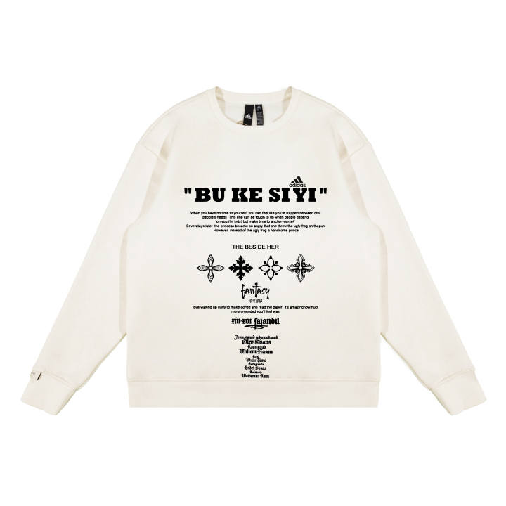 Adidas Adidas Sweatshirts Unisex White Crew Neck Moderate Regular