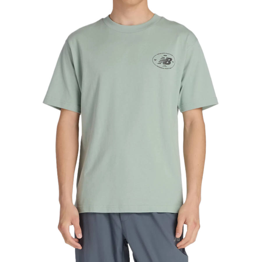 New Balance New Balance T Shirts Men's Green Crew Neck Moderate
