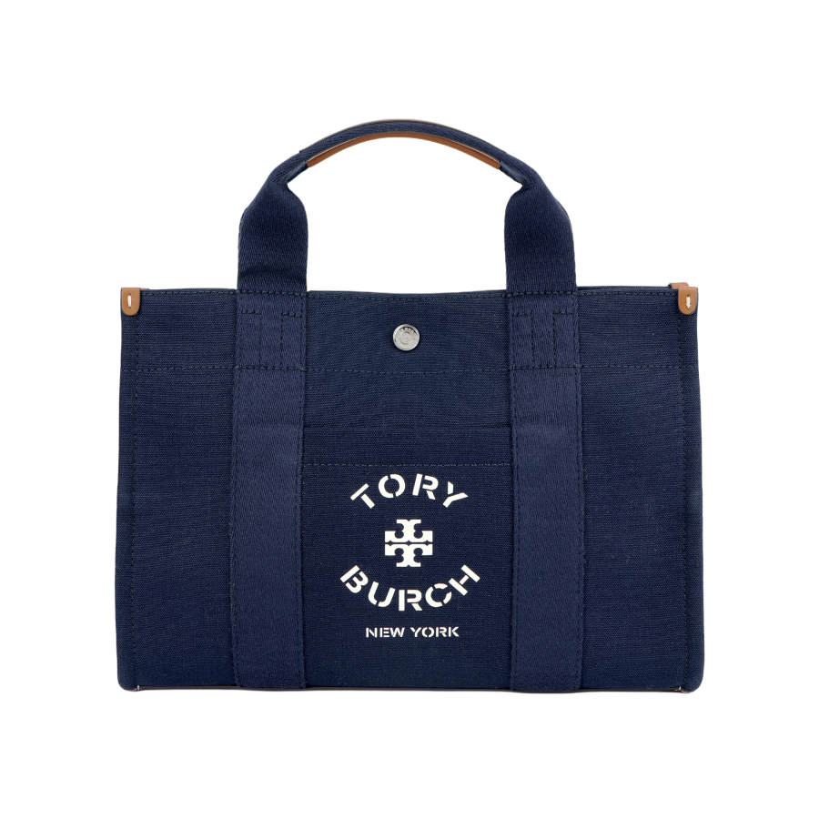 TORY BURCH Cotton Canvas Crossbody Handbag Small Women's Dark Blue