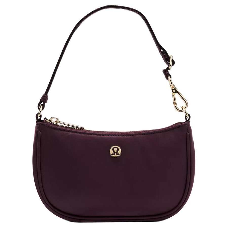 Lululemon City Essentials Nylon Polyester Shoulder Bag Mini Women's Black Plum
