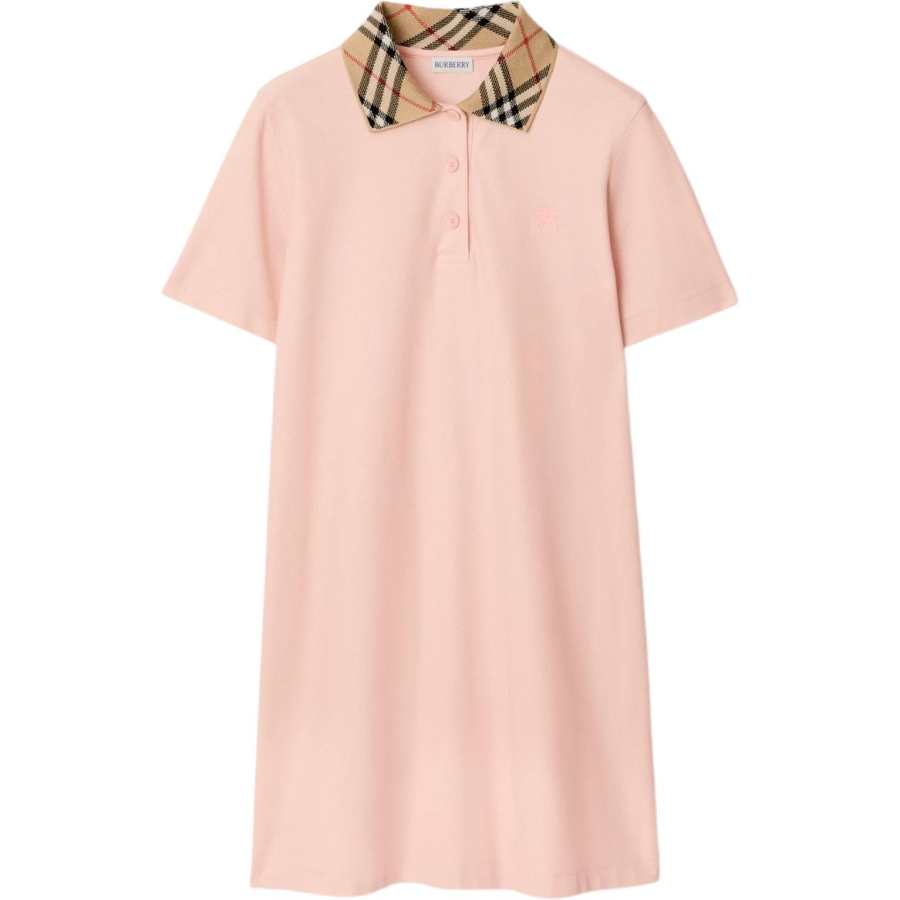 Burberry check-collar embroidered mini dress