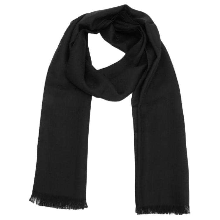 GUCCI Wool Knit Scarves Unisex Black