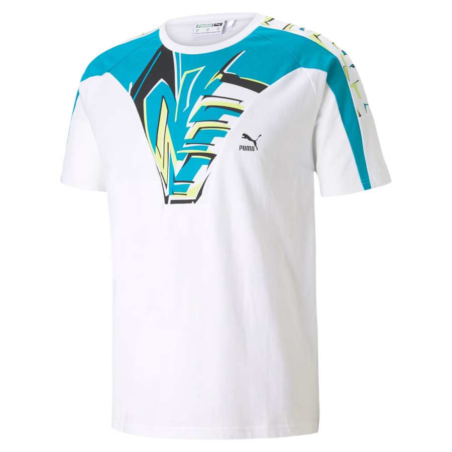 PUMA T Shirts Men's White Crew Neck Moderate
