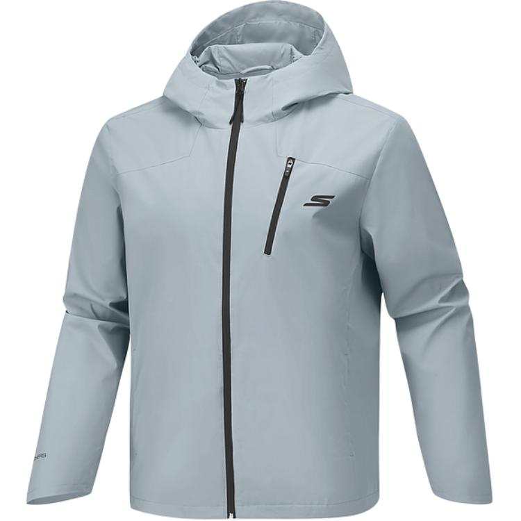 Skechers Jackets Men's Trade Wind Gray 02N6 Hooded Moderate Other