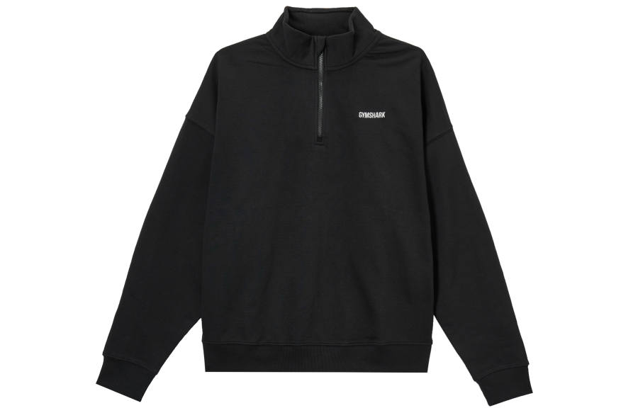 GYMSHARK REST DAY SWEATS 1/4 ZIP Sweatshirt Men's Black