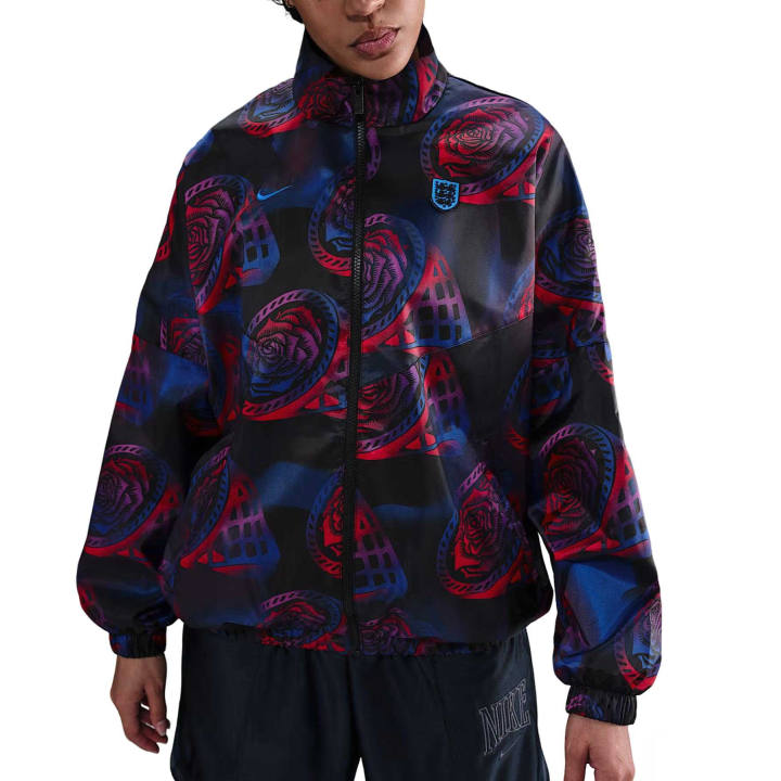Nike Nike England Jackets Women's Black/Light Photo Blue Lapel Moderate Other