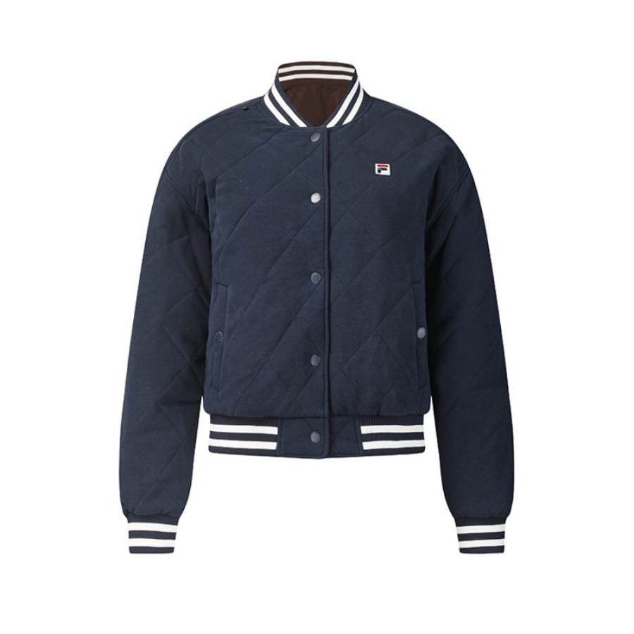 FILA Tennis Baseball Jacket Women's Bear Belly Brown