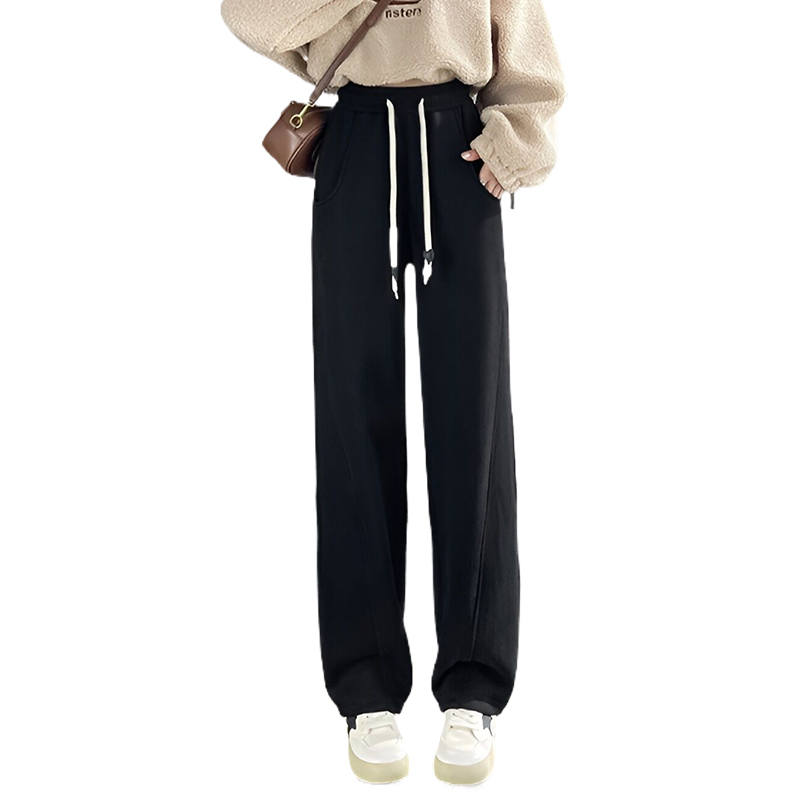 MIIOW Casual Pants Women's Thickened And Fleece Lined Wide Leg Pants