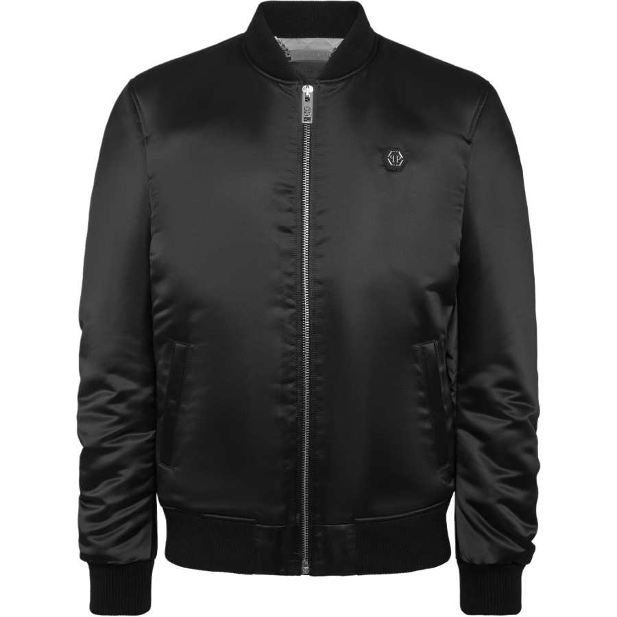 PHILIPP PLEIN PHILIPP PLEIN Skull Printed Satin Bomber Jacket
