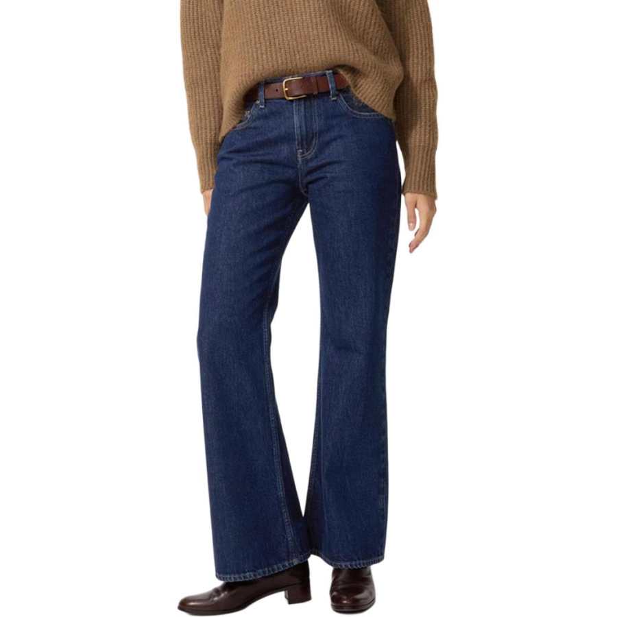 UNIQLO Jeans Women's Dark Blue Moderate Flared Pants