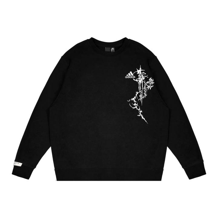 Adidas Adidas Sweatshirts Unisex Black Crew Neck Moderate Regular