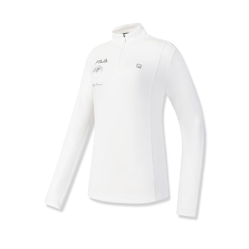 FILA SKI Fleece Lined Thermal Fashion Slim Fit Minimalist Style Casual Sports Knitted Fabric Long Sleeved T Shirt