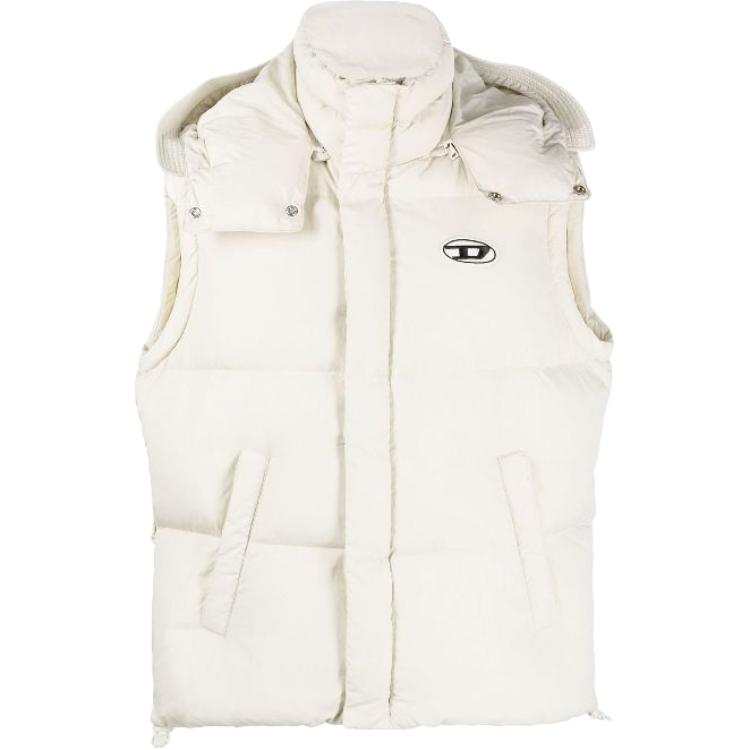 DIESEL Vests Unisex White Hooded Detachable Other