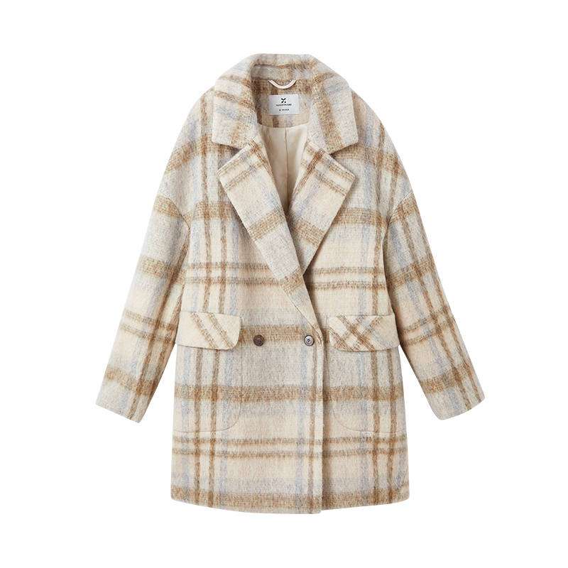 XIANGYING Coats Women's Camel Lapel Moderate