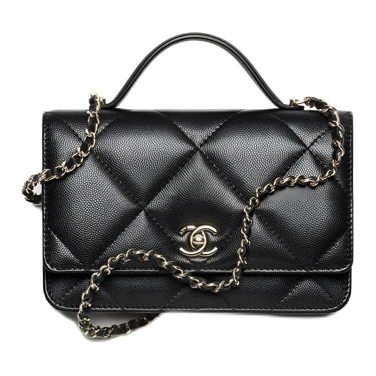 CHANEL WOC Smooth Calfskin One Shoulder Handbag Women's Black