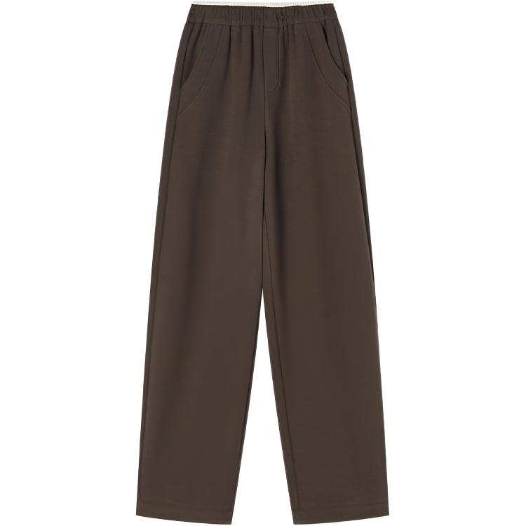 XIANGYING Casual Pants Women's Coffee Moderate Straight Fit Pants
