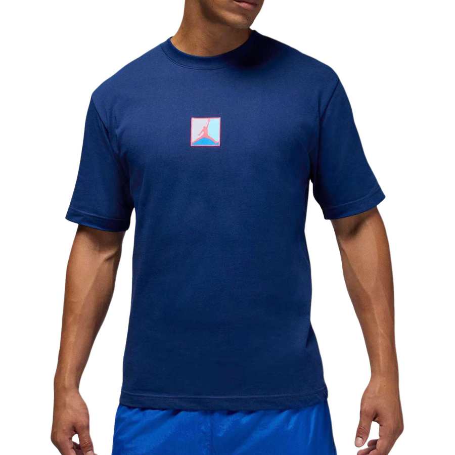 Jordan Jordan Brooklyn T Shirts Men's Blue Void Crew Neck Moderate Straight Fit