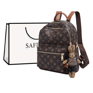 Safiya Synthetic Leather Backpack Medium Women's Coffee