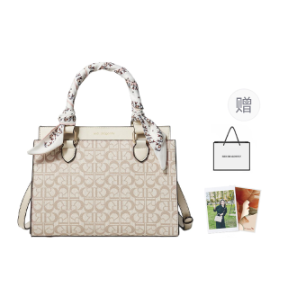 RED DRAGONFLY PVC Monogram Handbag, Crossbody Bag Medium Women's Ecru