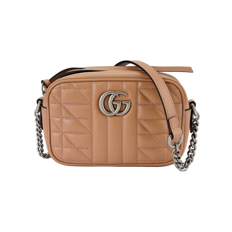 GUCCI GG Marmont Leather Shoulder Bag, Crossbody Bag Women's Milk Tea