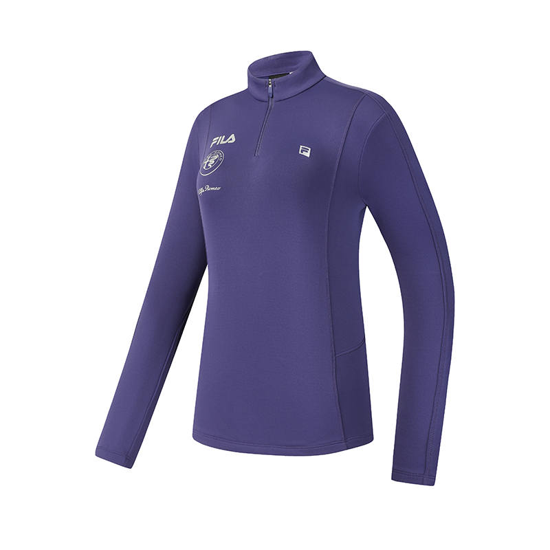 FILA SKI T Shirts Women's Lilac Stand Collar Moderate