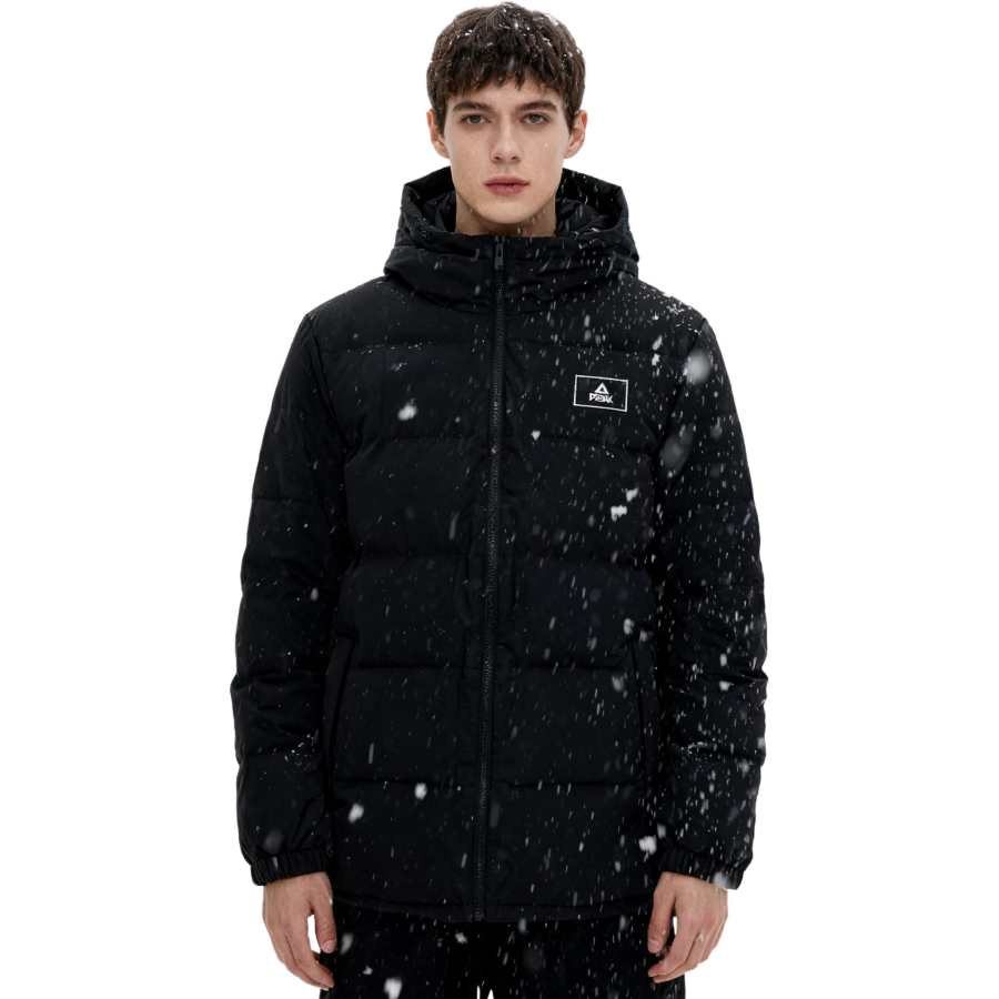 PEAK PEAK Down Jackets Unisex Black Stand Collar Thickened