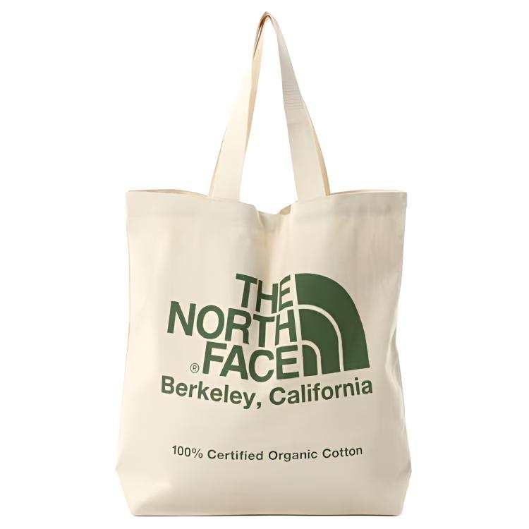 THE NORTH FACE Cotton Tote Bag, Shopping Bag, Handbag Unisex White & Green