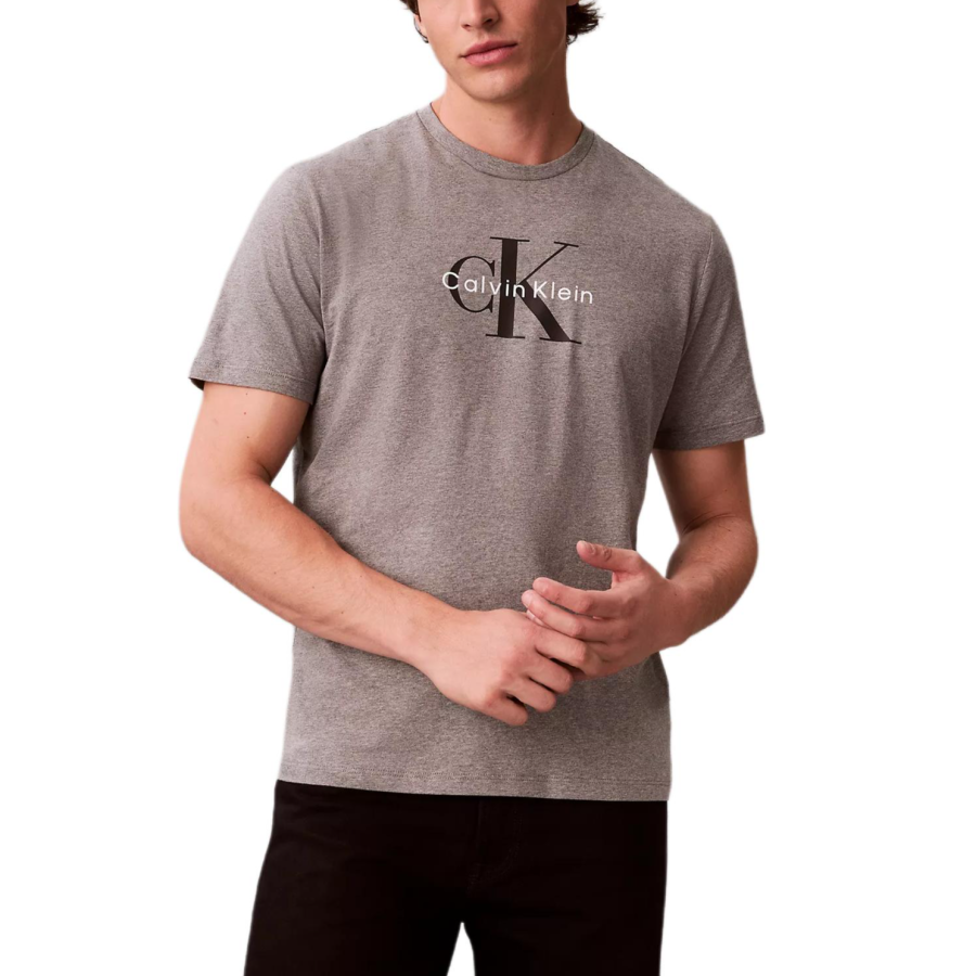 Calvin Klein T Shirts Men's Medium Gray Crew Neck Moderate