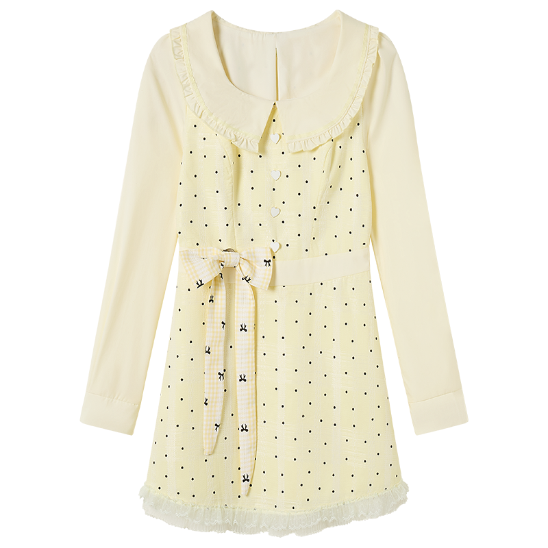Fabric Pig Long Sleeved Dress Women's