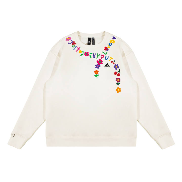 Adidas Adidas Sweatshirts Unisex White Crew Neck Moderate Regular